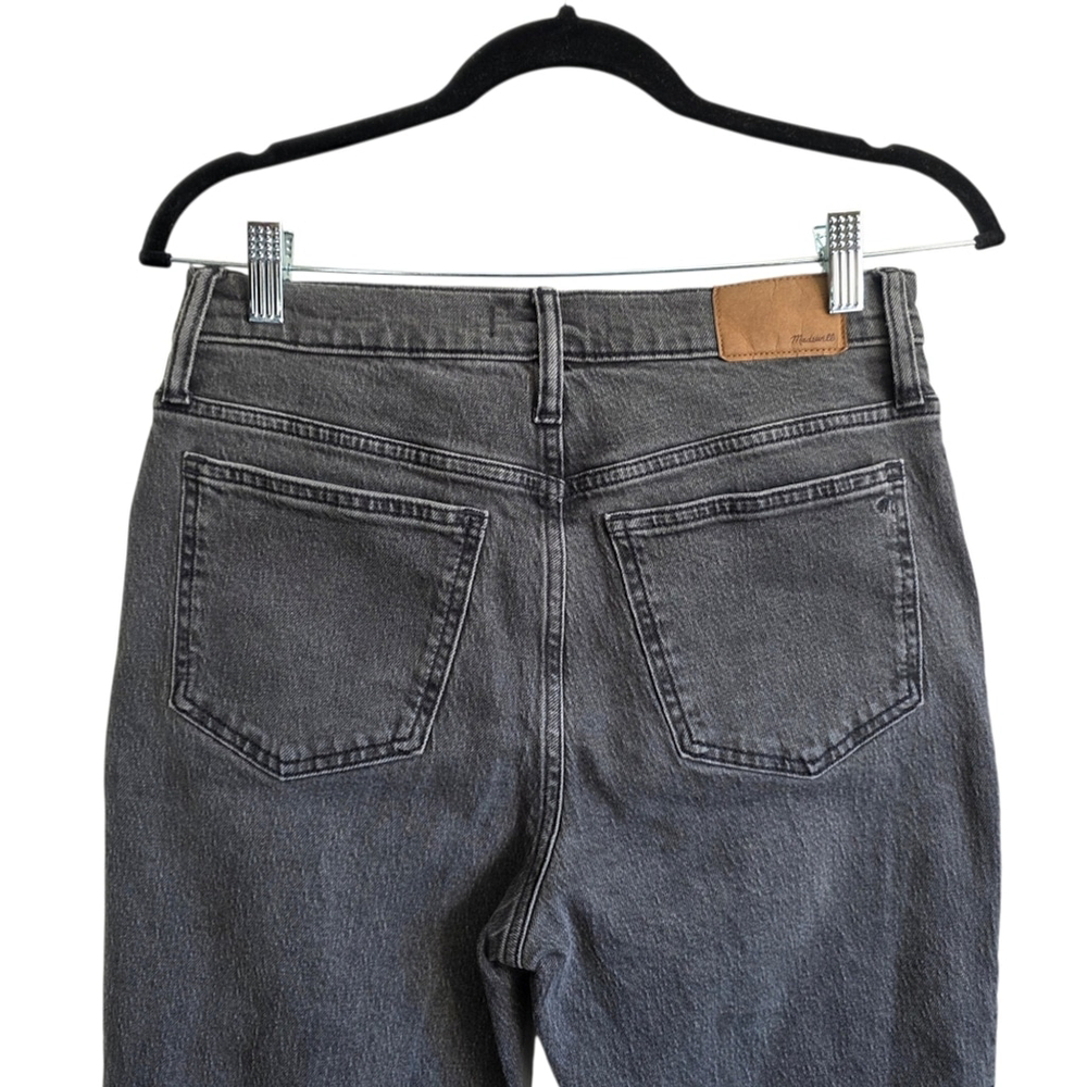 Madewell High Rise Black Distressed Straight Leg Jeans The Perfect Vintage Jean - Picture 8 of 12